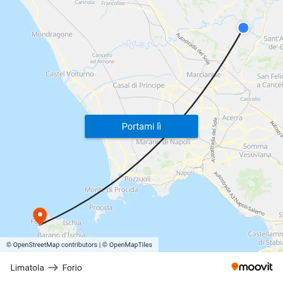Limatola to Forio map