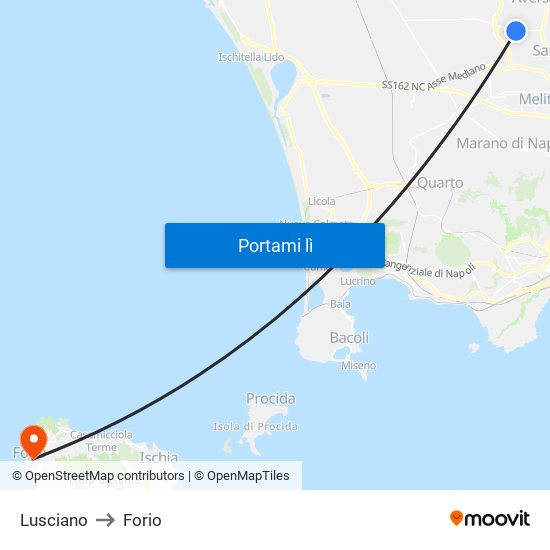 Lusciano to Forio map