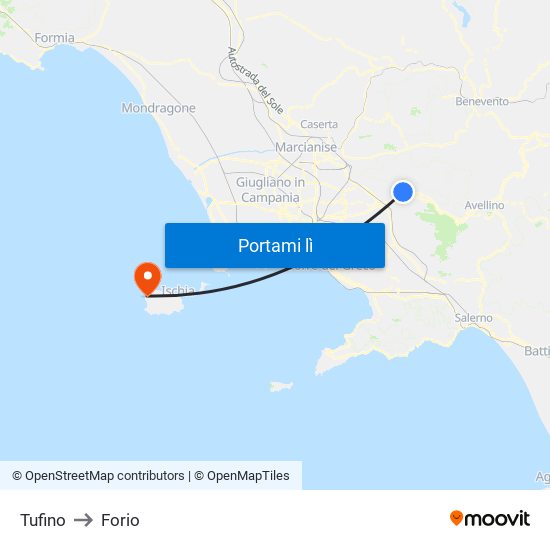 Tufino to Forio map