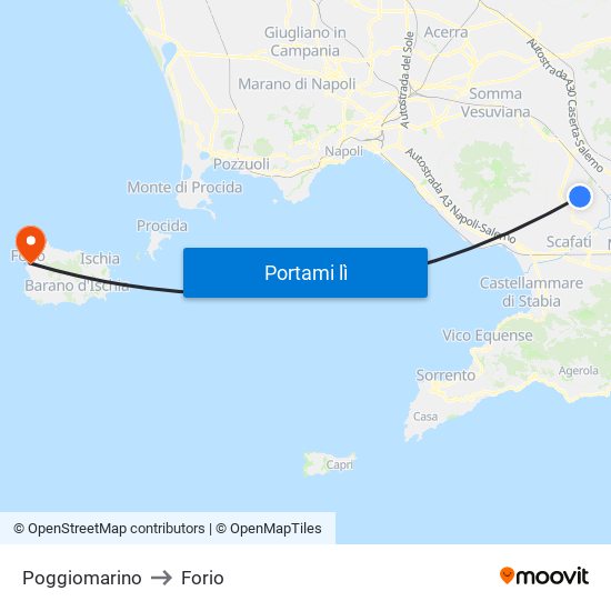 Poggiomarino to Forio map