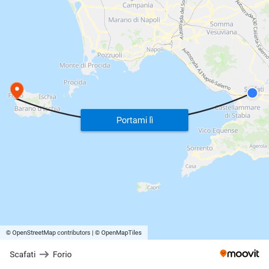Scafati to Forio map