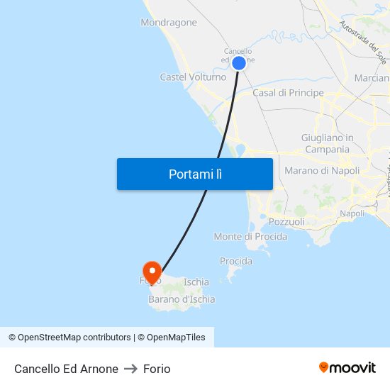 Cancello Ed Arnone to Forio map