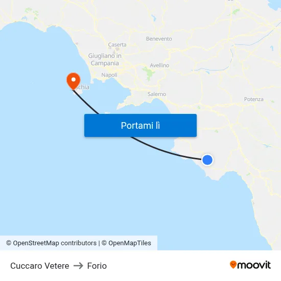 Cuccaro Vetere to Forio map