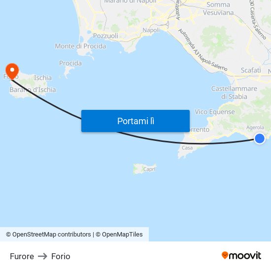 Furore to Forio map