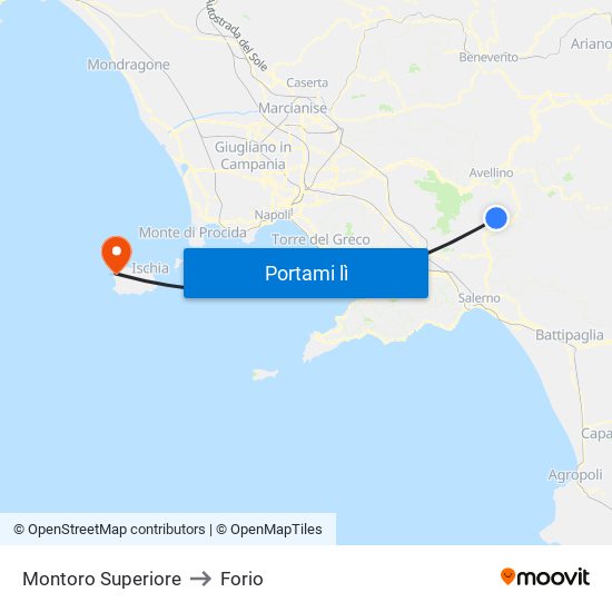 Montoro Superiore to Forio map