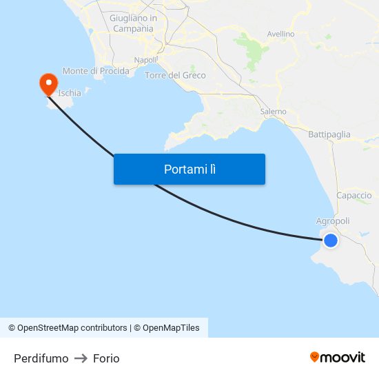Perdifumo to Forio map