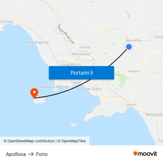 Apollosa to Forio map