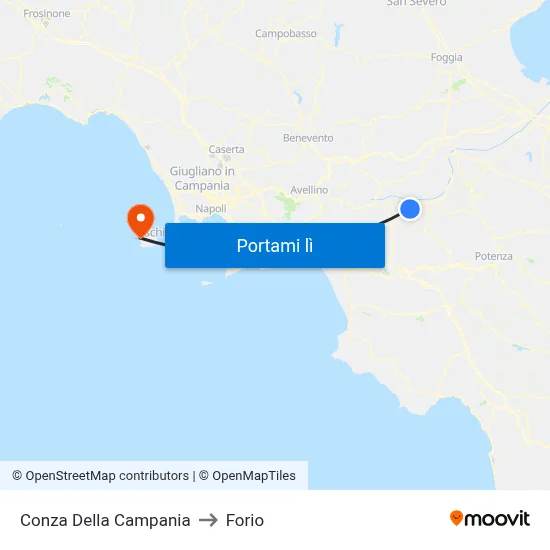 Conza Della Campania to Forio map