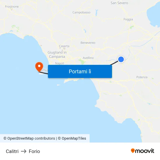 Calitri to Forio map