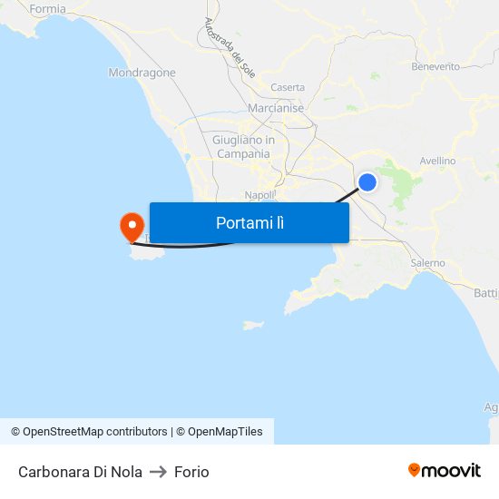 Carbonara Di Nola to Forio map