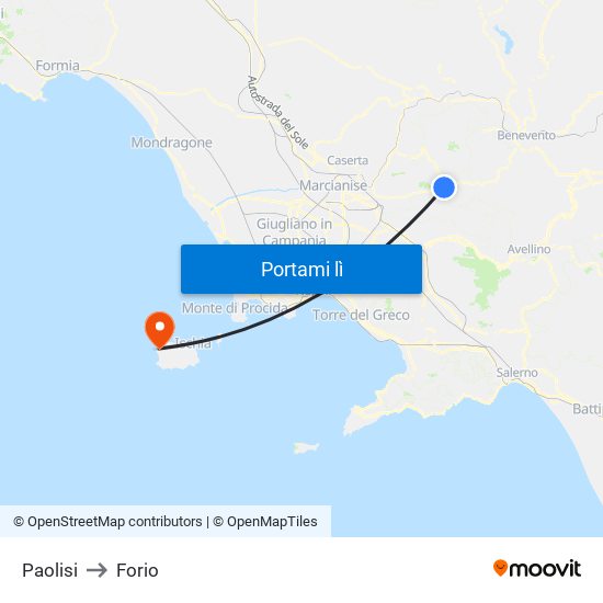 Paolisi to Forio map