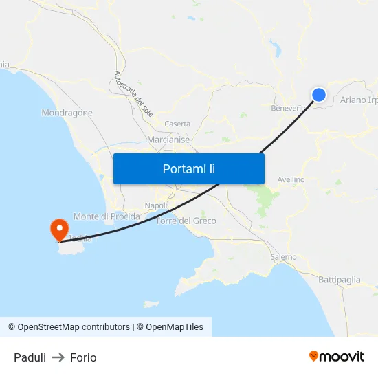 Paduli to Forio map