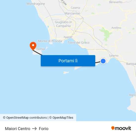 Maiori Centro to Forio map