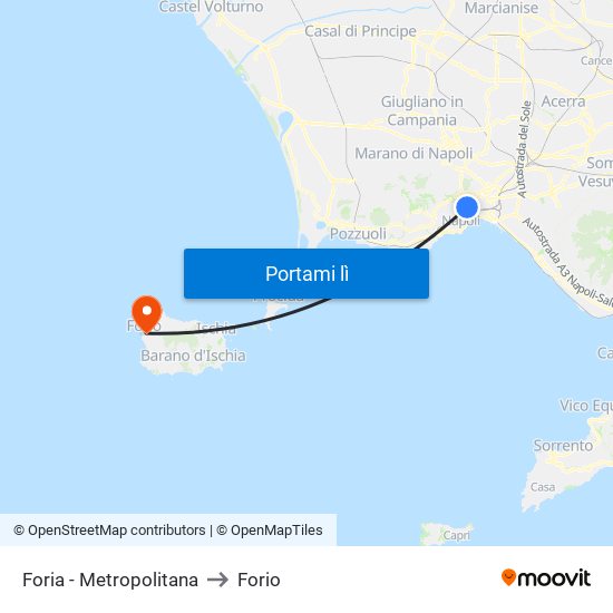 Foria - Metropolitana to Forio map