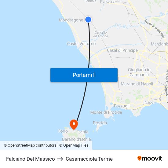 Falciano Del Massico to Casamicciola Terme map
