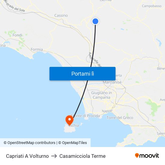 Capriati A Volturno to Casamicciola Terme map