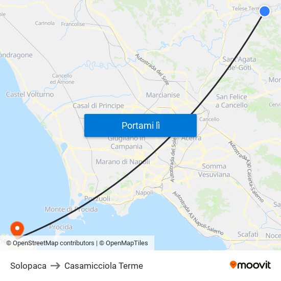 Solopaca to Casamicciola Terme map