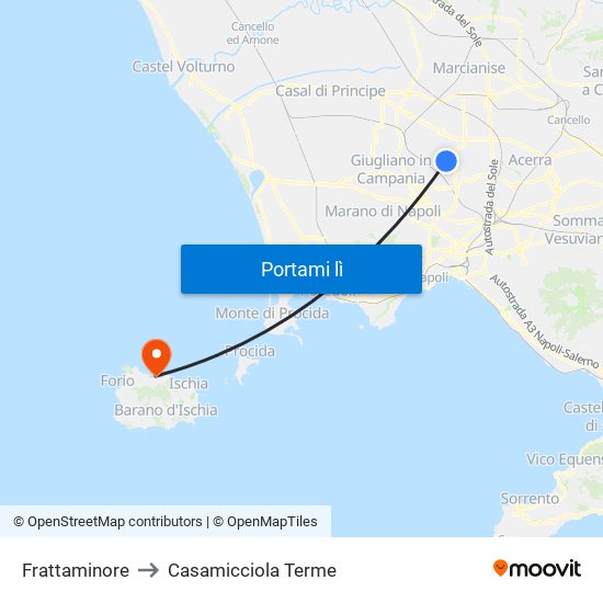 Frattaminore to Casamicciola Terme map