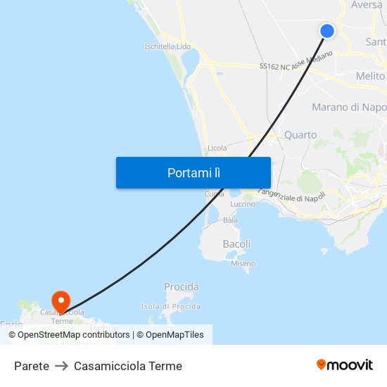 Parete to Casamicciola Terme map