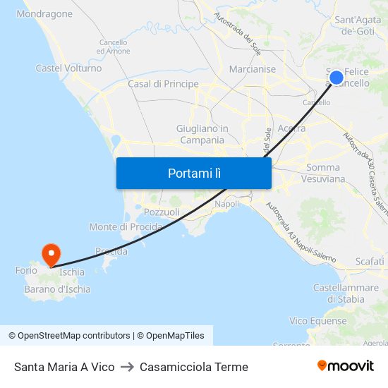 Santa Maria A Vico to Casamicciola Terme map