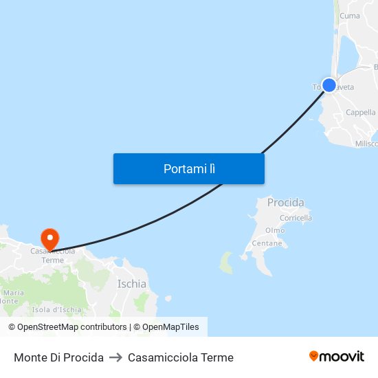 Monte Di Procida to Casamicciola Terme map