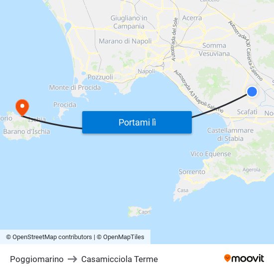 Poggiomarino to Casamicciola Terme map