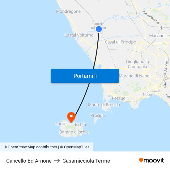 Cancello Ed Arnone to Casamicciola Terme map