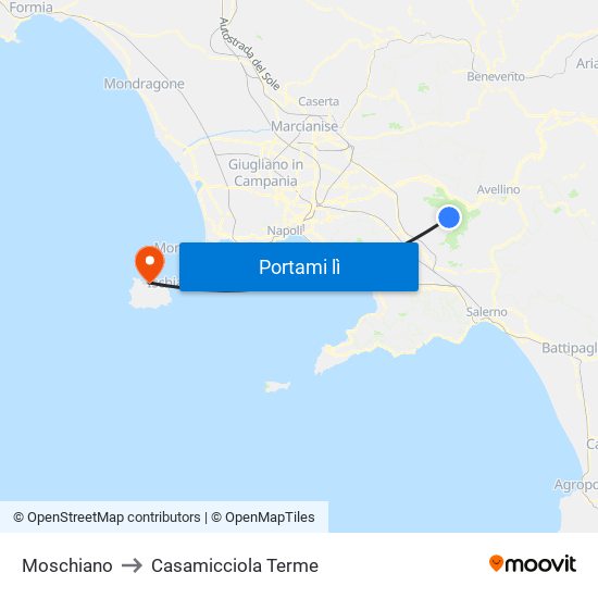Moschiano to Casamicciola Terme map