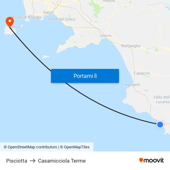 Pisciotta to Casamicciola Terme map