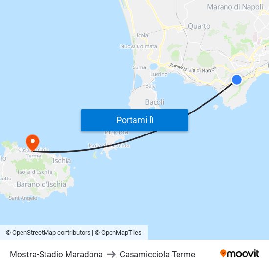 Mostra-Stadio Maradona to Casamicciola Terme map