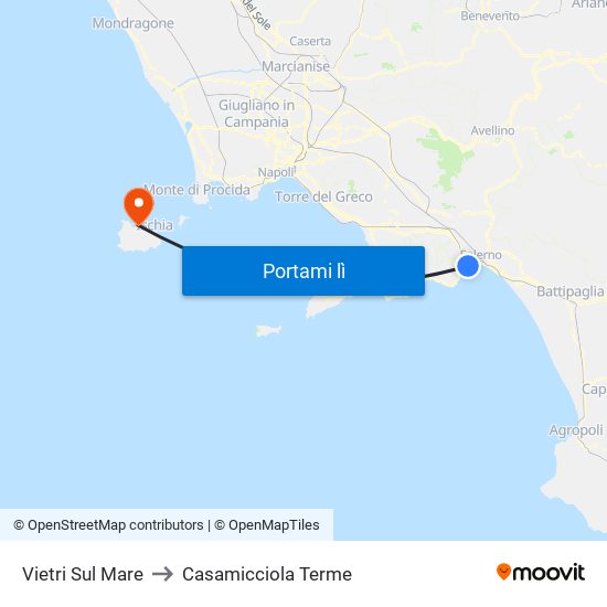 Vietri Sul Mare to Casamicciola Terme map