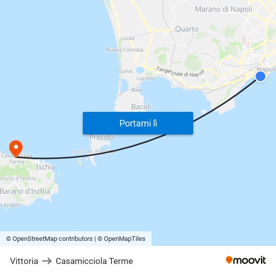 Vittoria to Casamicciola Terme map