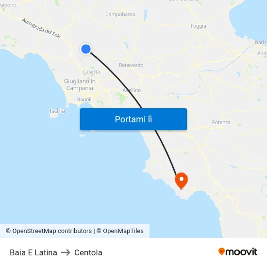 Baia E Latina to Centola map