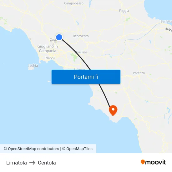 Limatola to Centola map