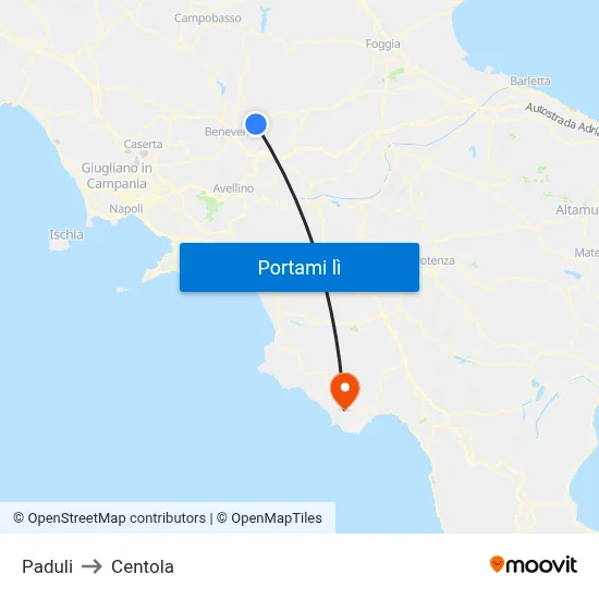 Paduli to Centola map