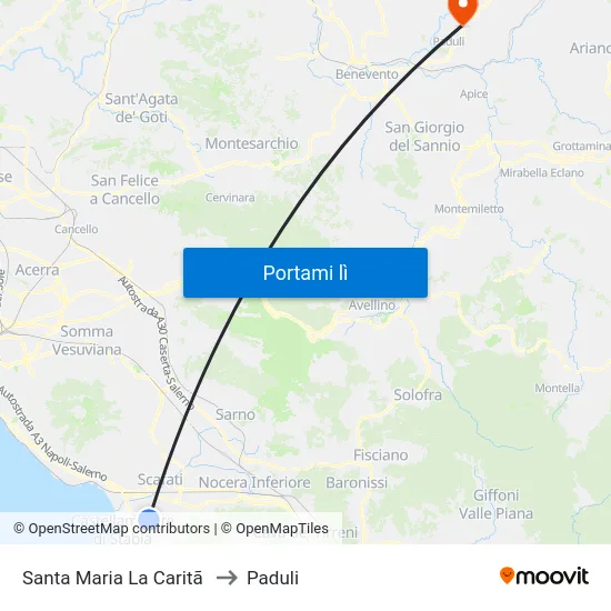 Santa Maria La Caritã to Paduli map