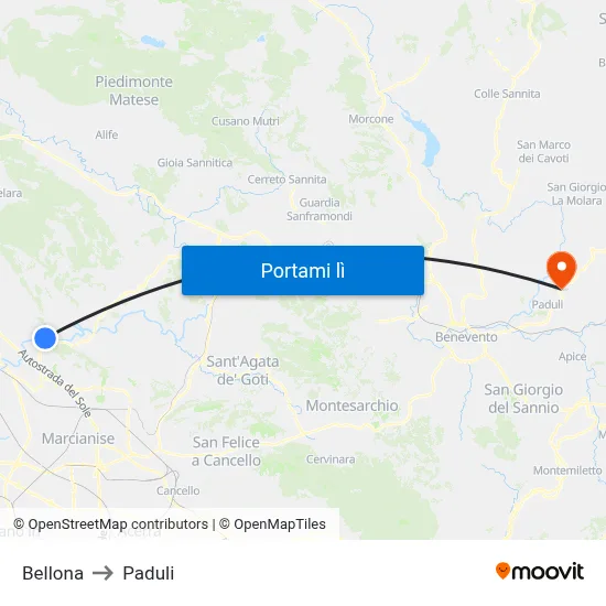 Bellona to Paduli map