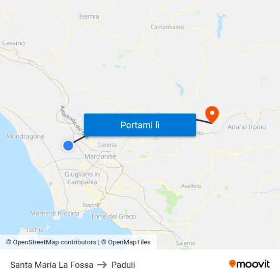 Santa Maria La Fossa to Paduli map