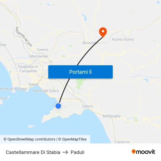 Castellammare Di Stabia to Paduli map