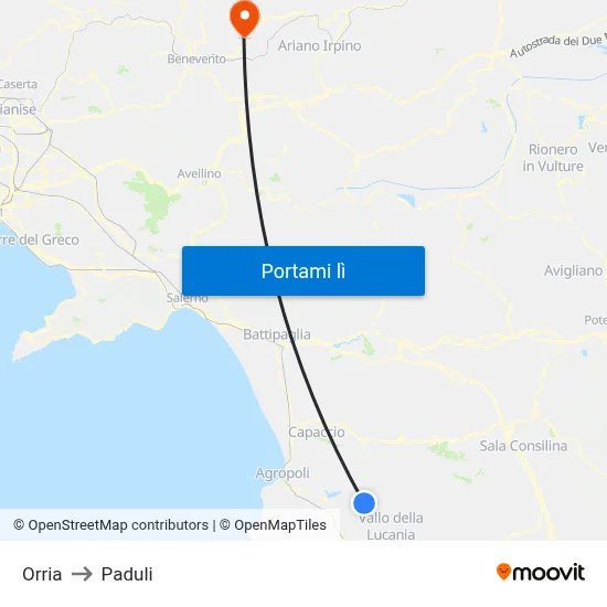 Orria to Paduli map