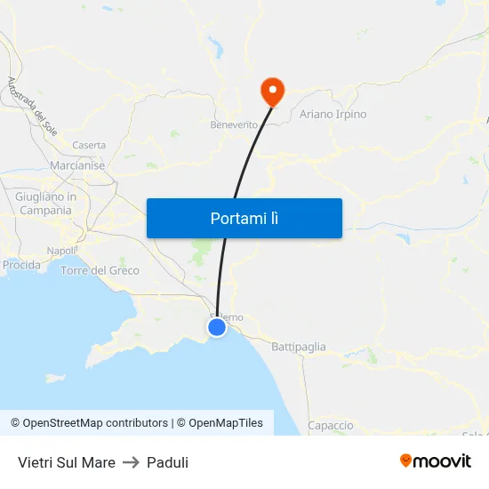 Vietri Sul Mare to Paduli map