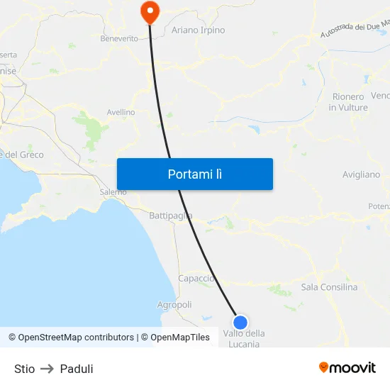 Stio to Paduli map