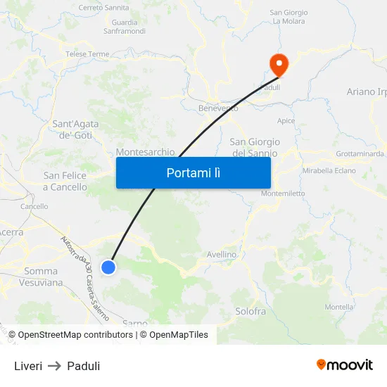 Liveri to Paduli map