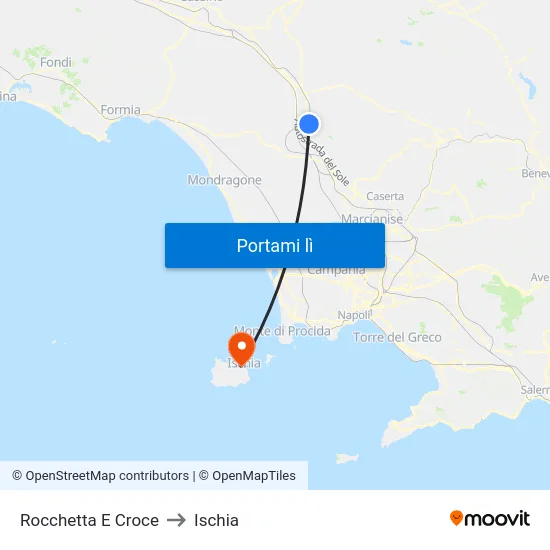 Rocchetta E Croce to Ischia map