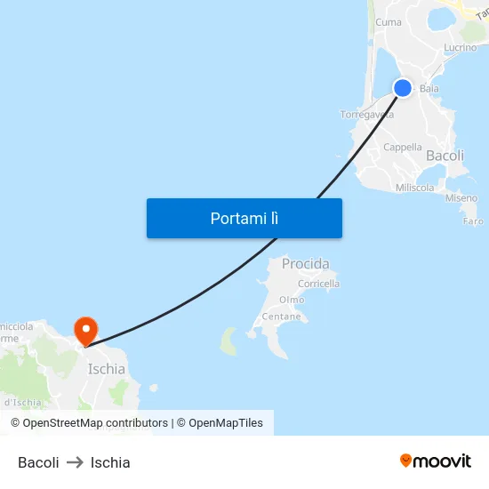 Bacoli to Ischia map