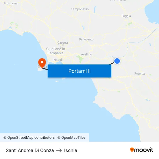 Sant' Andrea Di Conza to Ischia map