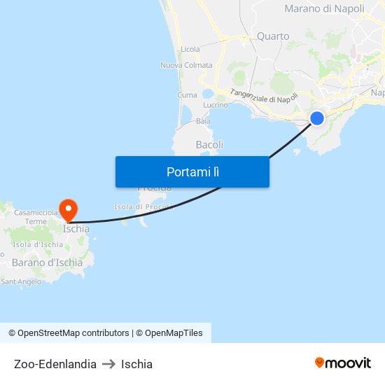 Zoo-Edenlandia to Ischia map