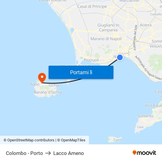 Colombo - Porto to Lacco Ameno map