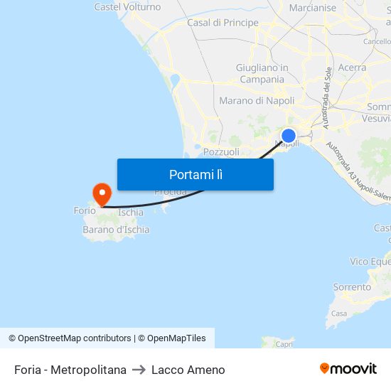 Foria - Metropolitana to Lacco Ameno map