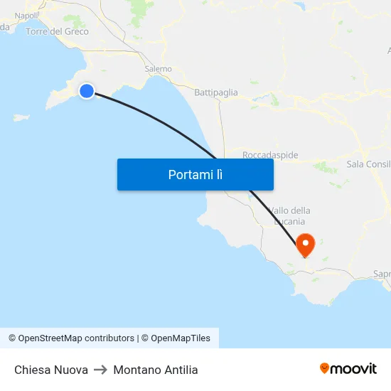 Chiesa Nuova to Montano Antilia map